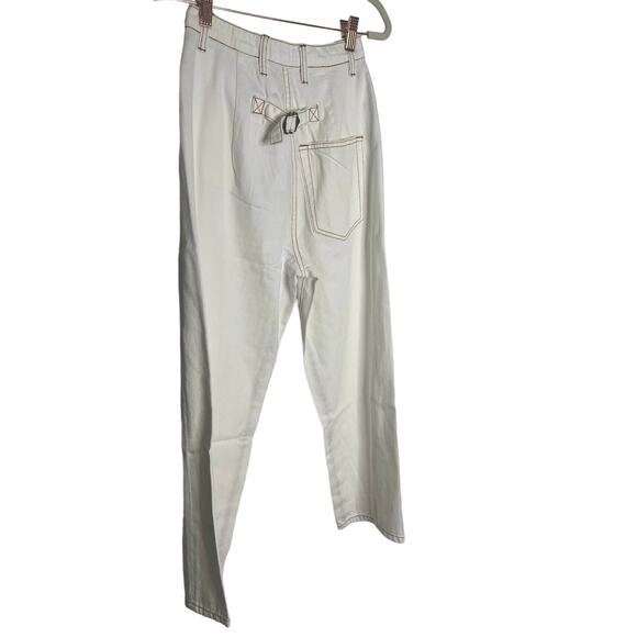 Sandrine Rose The Virgin Label High Rise Straight Leg Jeans Denim White Size 24 - Picture 5 of 9